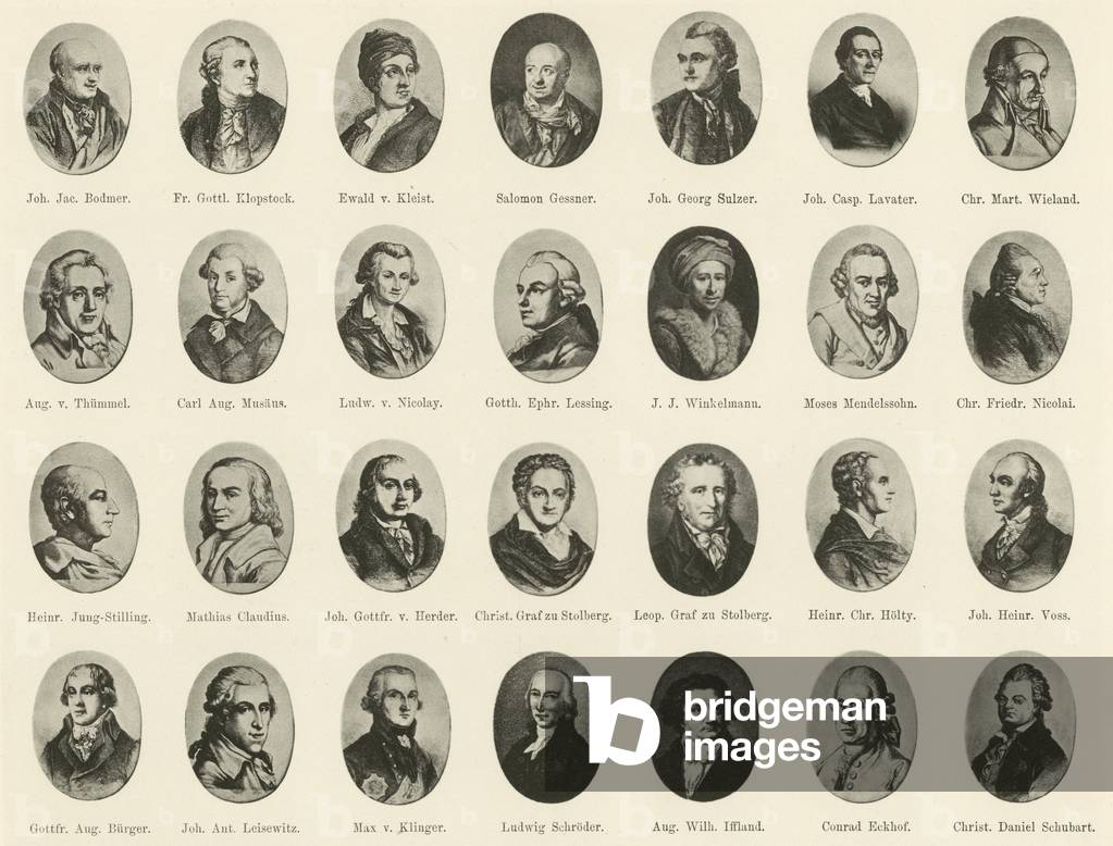 Portraits of famous Germans from Ritter vom Deutschen Geiste (litho)