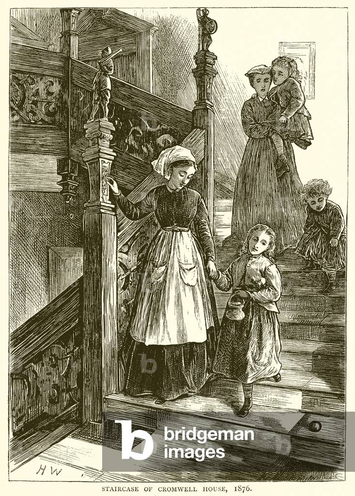 Staircase of Cromwell House, 1876 (engraving)