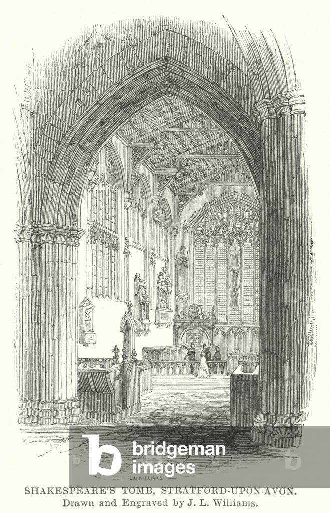 Shakespeare's Tomb, Stratford-upon-Avon (engraving)