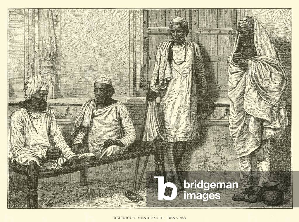 Religious mendicants, Benares (engraving)