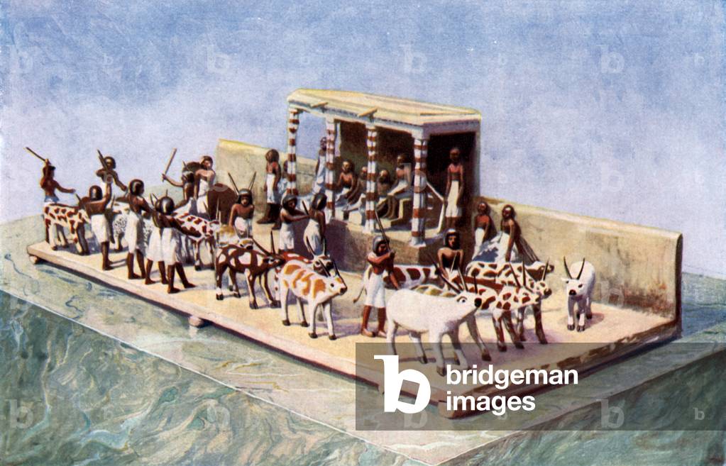 That he might still have the satisfaction of counting his cattle in the otherworld (colour litho)