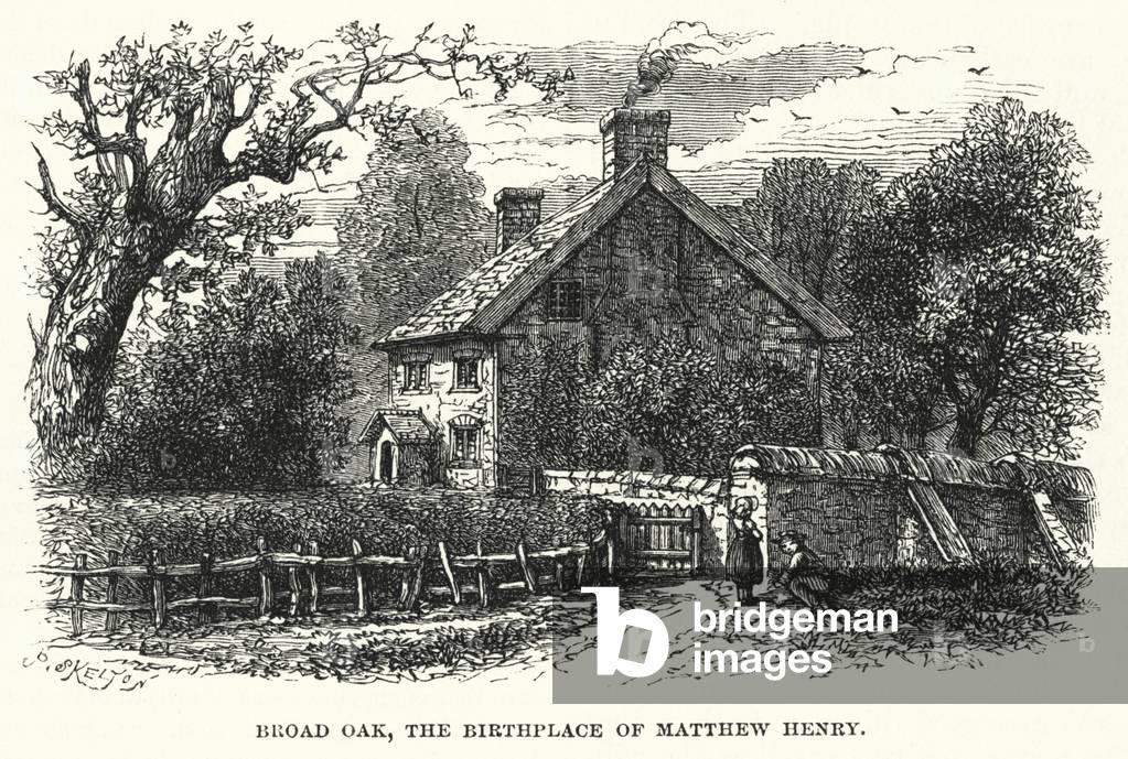 Broad Oak, the Birthplace of Matthew Henry (engraving)