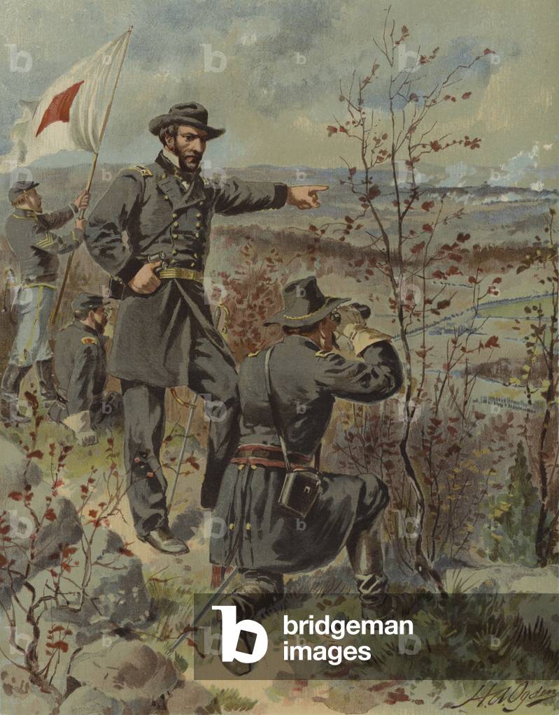 General Sherman at Kenesaw Mountain, Georgia, American Civil War, 4 October 1864 (chromolitho)