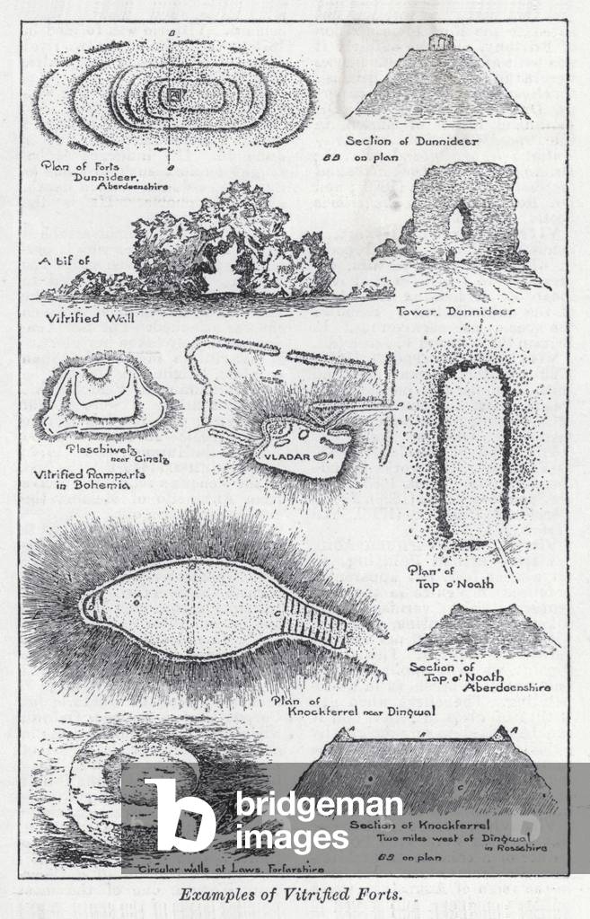 Examples of vitrified forts (litho)