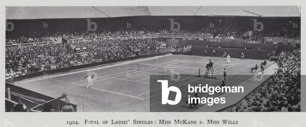 1924, Final of Ladies' Singles, Miss McKane v Miss Wills (b/w photo)