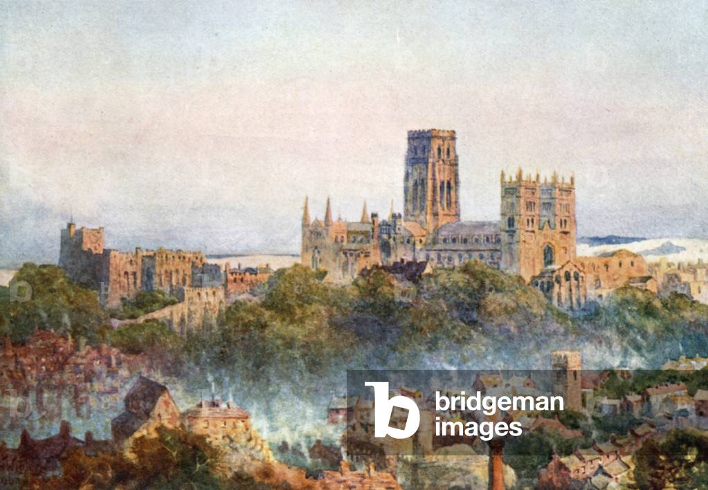 Canterbury from the Railway (colour litho)