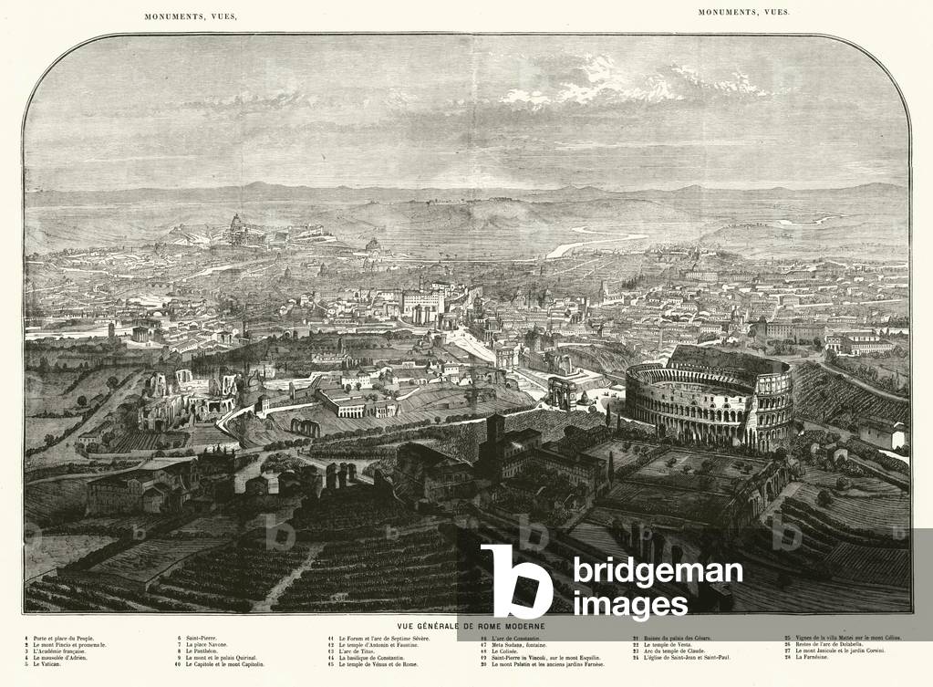 View of Rome, Italy, mid 19th Century (engraving)