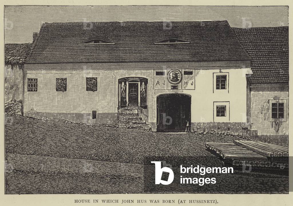 House in which John Hus was born, at Hussinetz (engraving)