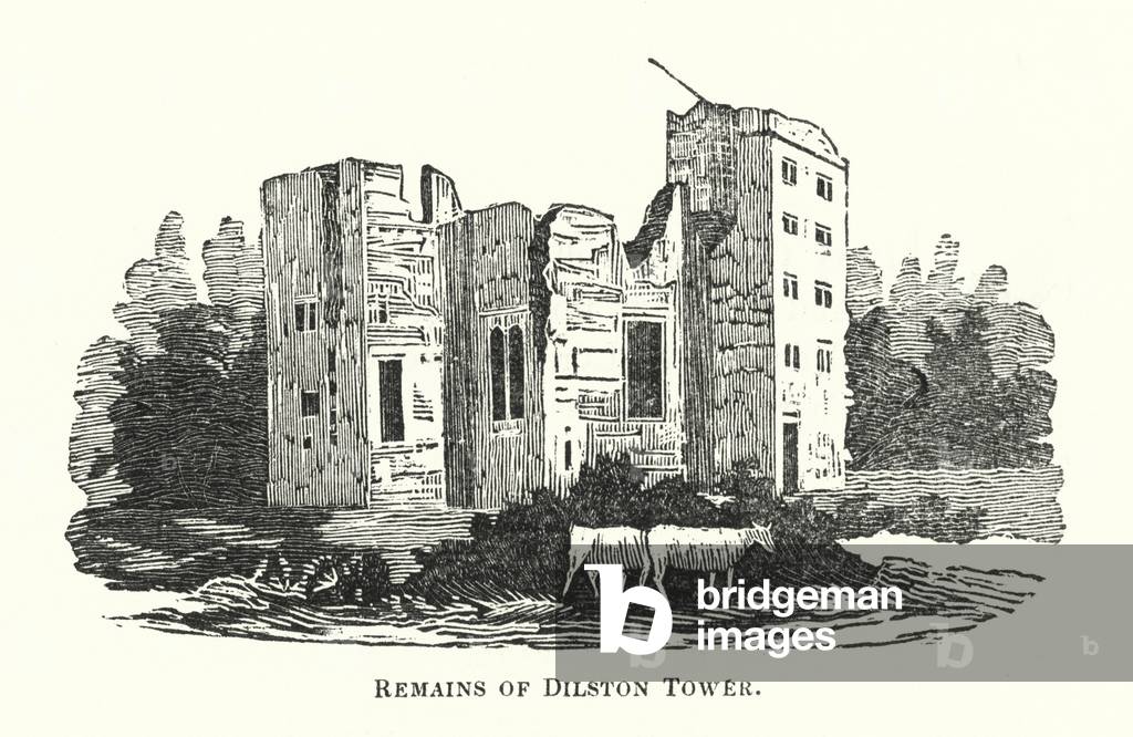 Remains of Dilston Tower (engraving)