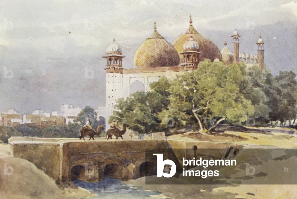The Jumma Musjid, Agra (colour litho)