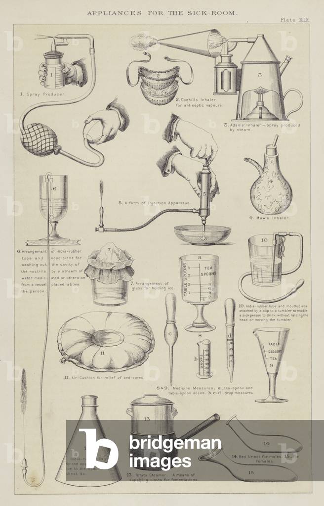 Appliances for the sick-room (engraving)