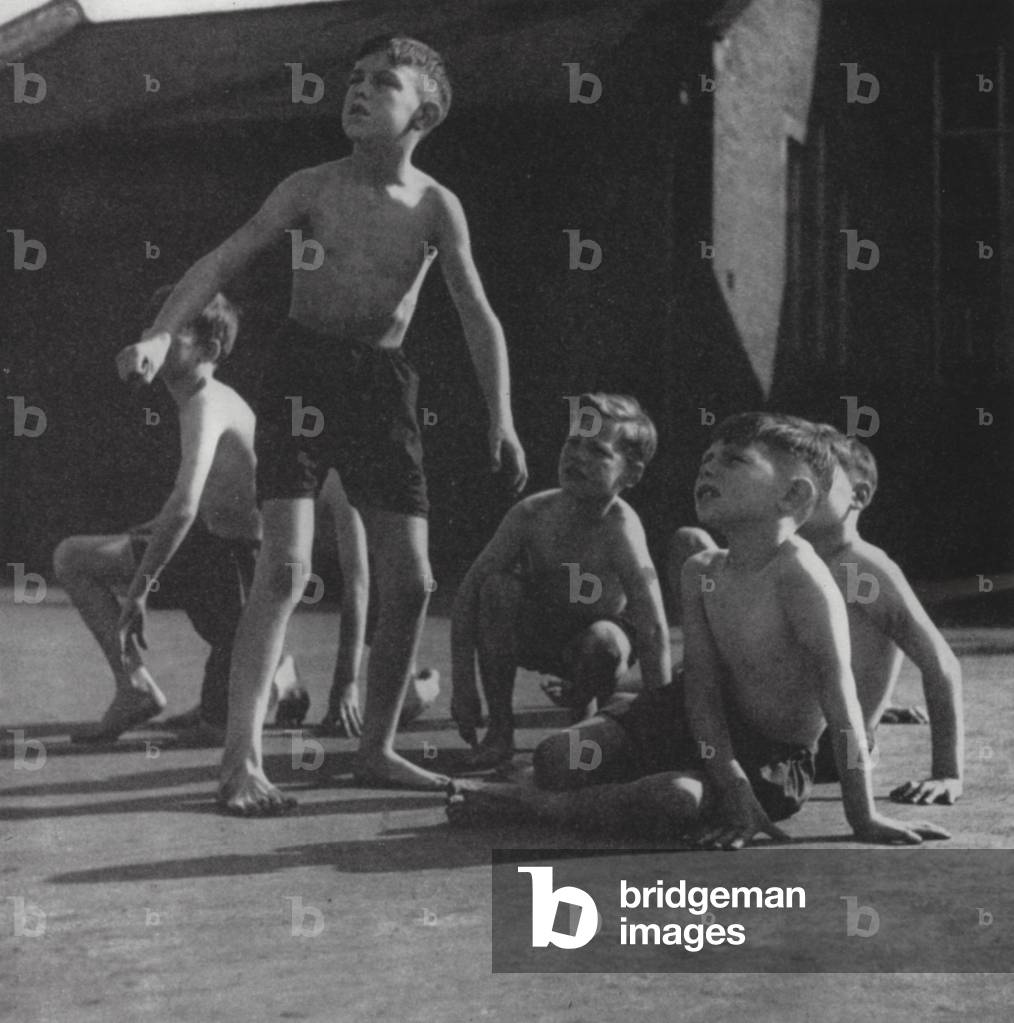 Moving and Growing, Physical Education in the Primary School, 1950s (b/w photo)