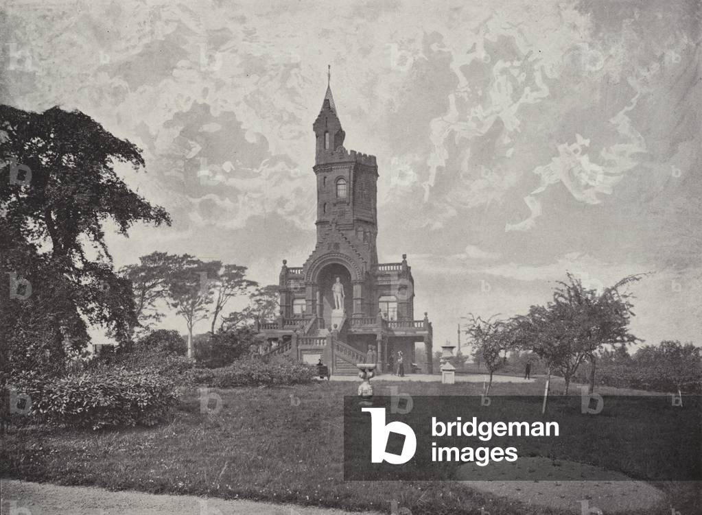 Burns Monument, Kay Park, Kilmarnock (b/w photo)