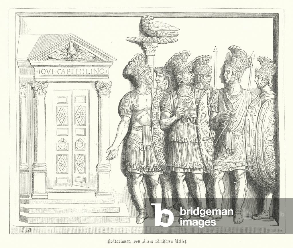 Praetorian Guards, after a Roman relief (engraving)