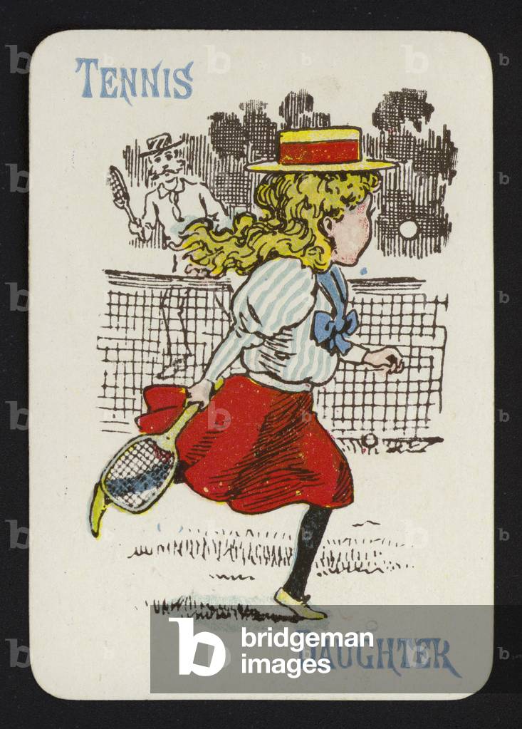Playing card: Tennis, Daughter (colour litho)