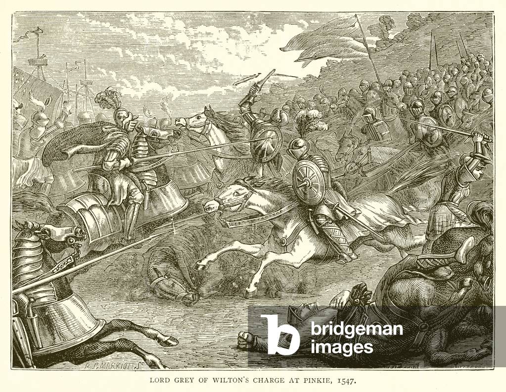 Lord Grey of Wilton's Charge at Pinkie, 1547 (engraving)