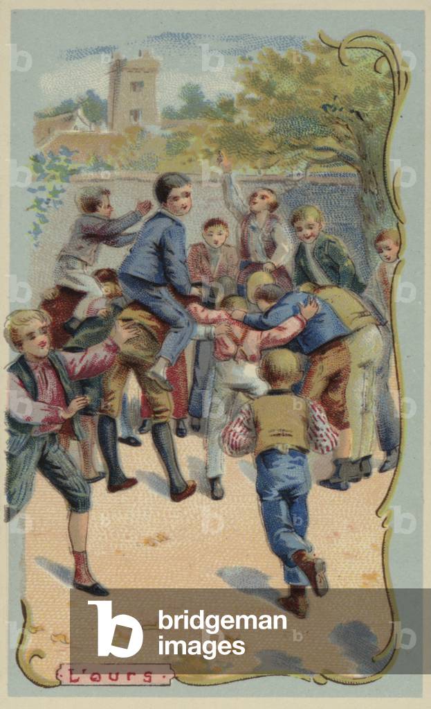 A game of l'ours (the bear) (chromolitho)