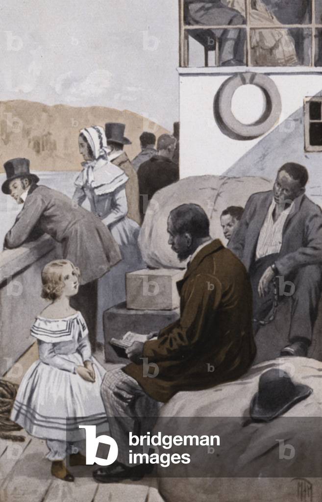 Illustration for Uncle Tom's Cabin by Harriet Beecher Stowe (colour litho)