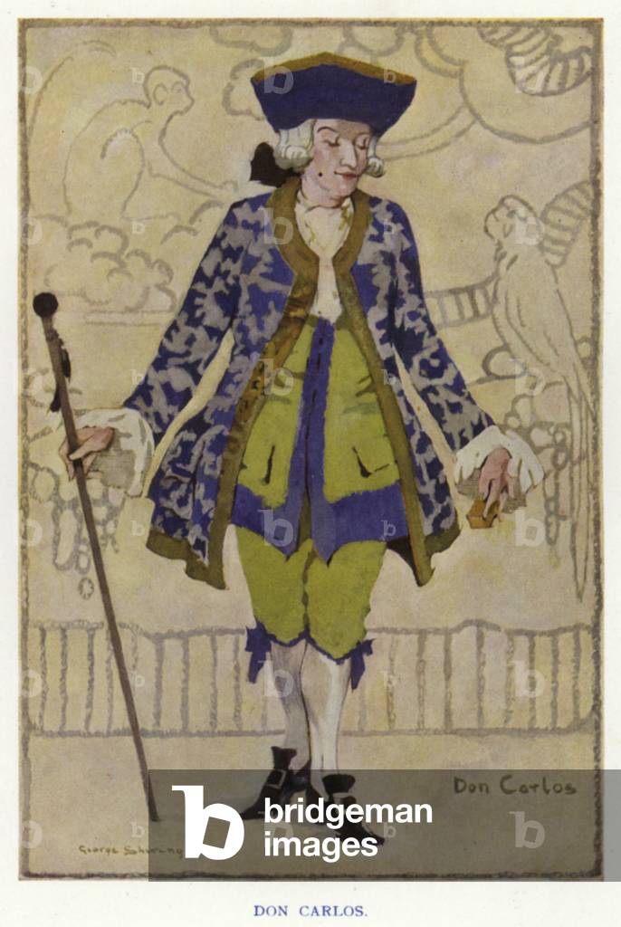 The Duenna by Sheridan: Don Carlos (colour litho)