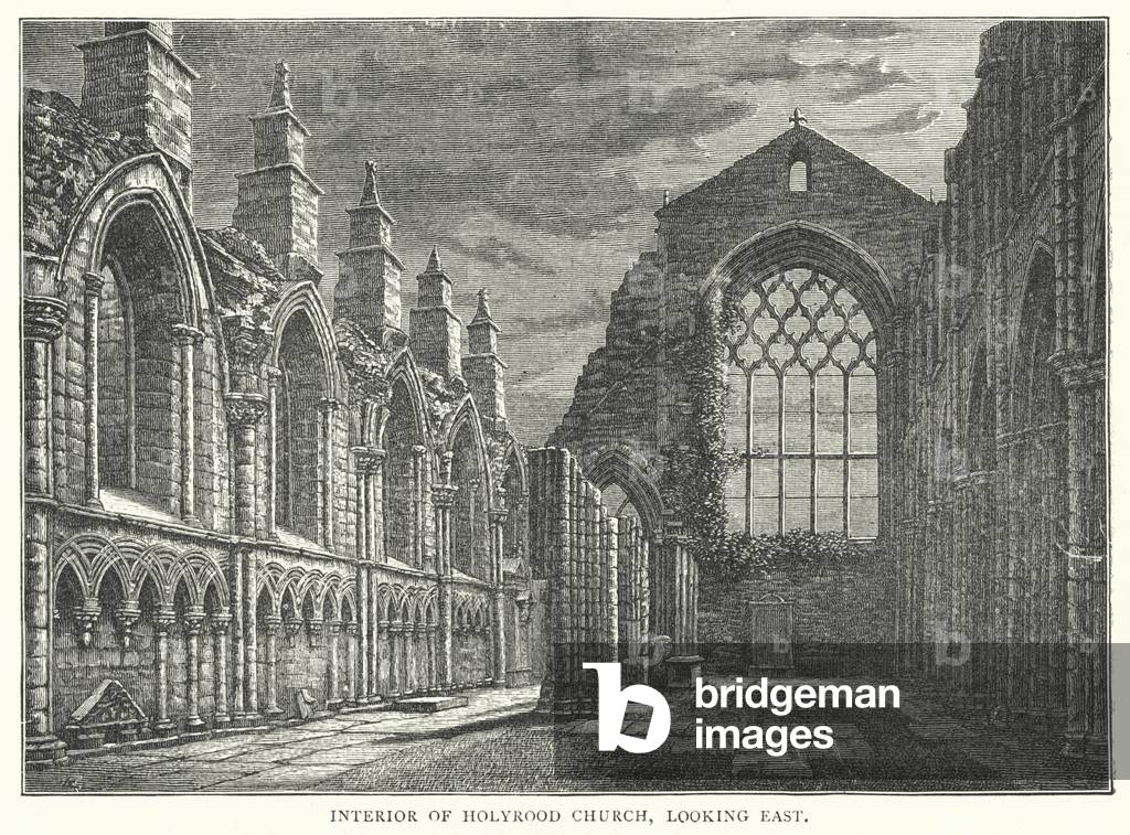 Interior of Holyrood Church, looking East (engraving)