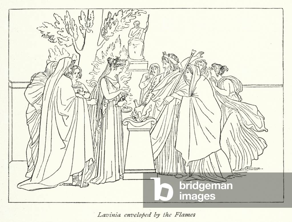 Lavinia enveloped by the Flames (litho)