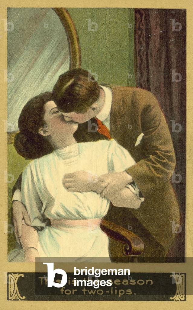 Kissing couple (colour photo)