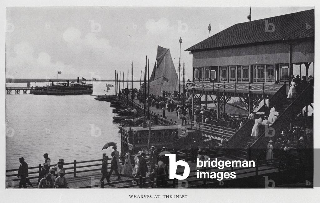 Wharves at the Inlet (b/w photo)