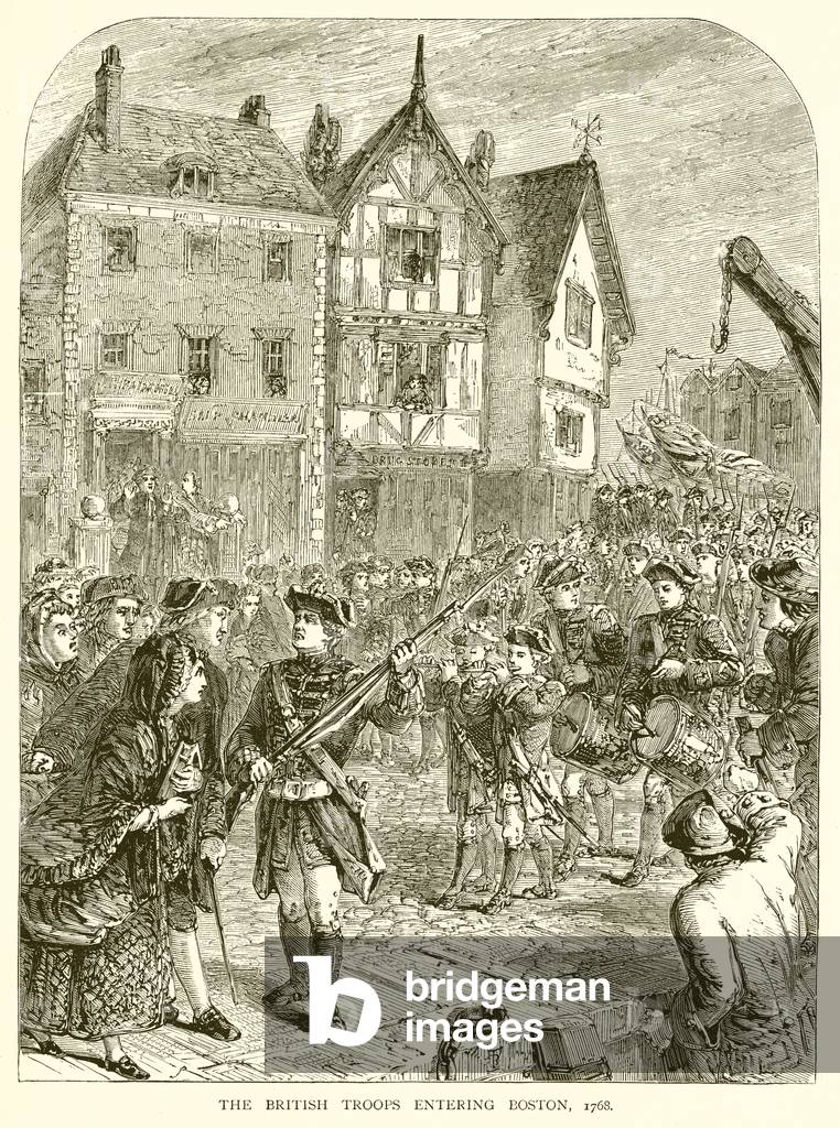 The British Troops entering Boston, 1768 (engraving)