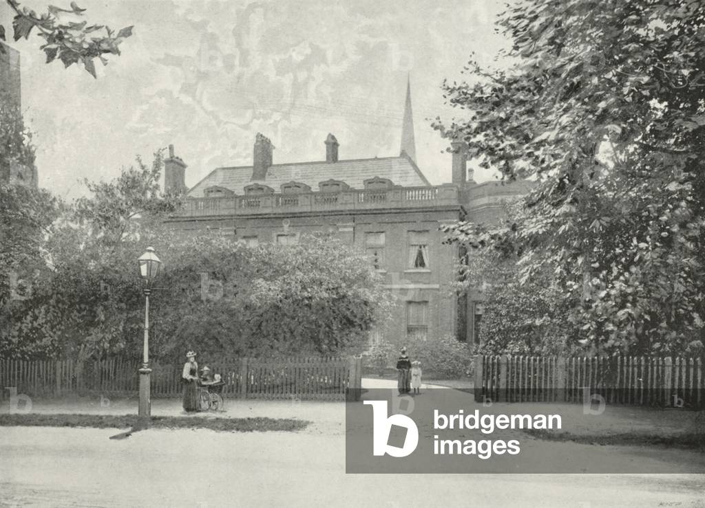 Thackeray's House, Palace Gardens (b/w photo)