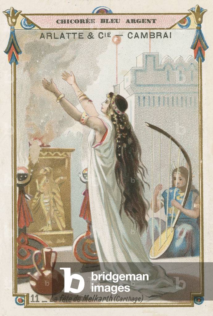 Festival of Melqart, Ancient Carthage (chromolitho)