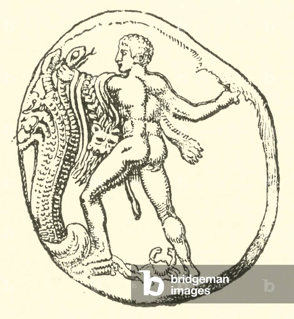 Heracles and the Lernaean Hydra (engraving)