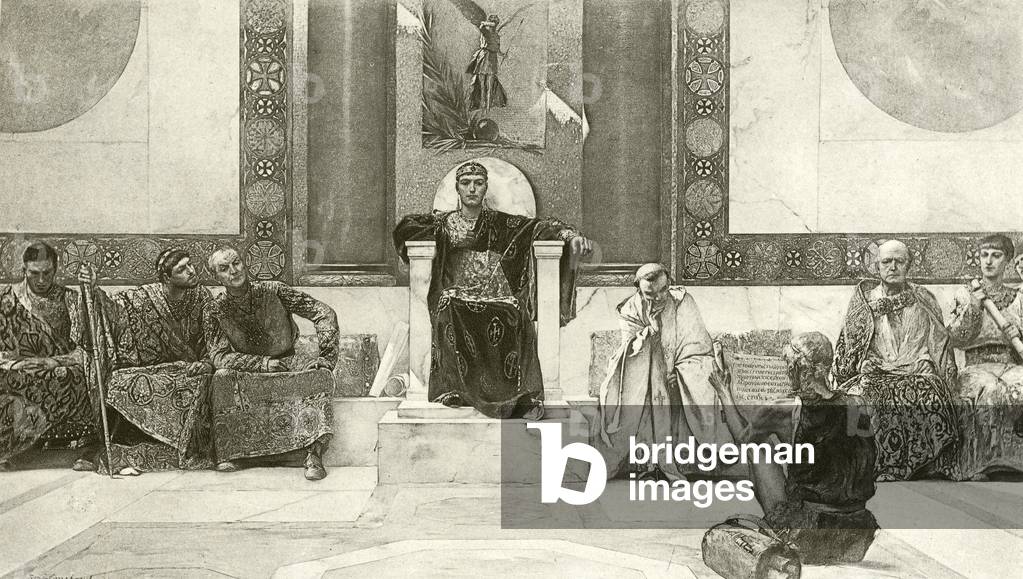 Justinian and his Council (gravure)
