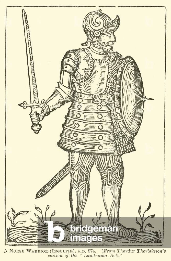 A Norse Warrior, Ingolfir, AD 874 (engraving)
