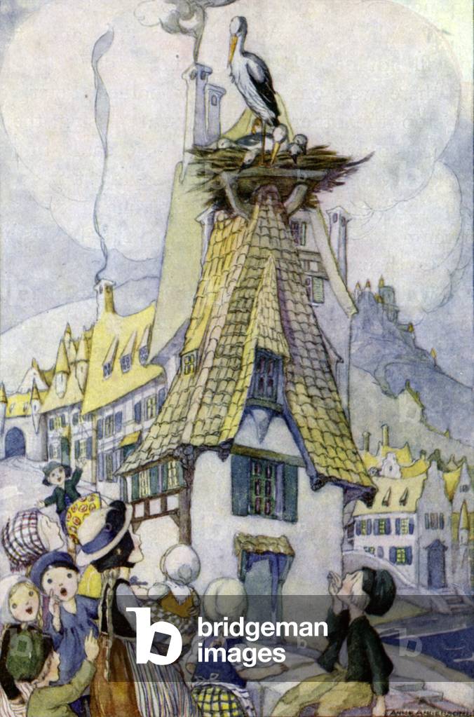 The Storks (colour litho)
