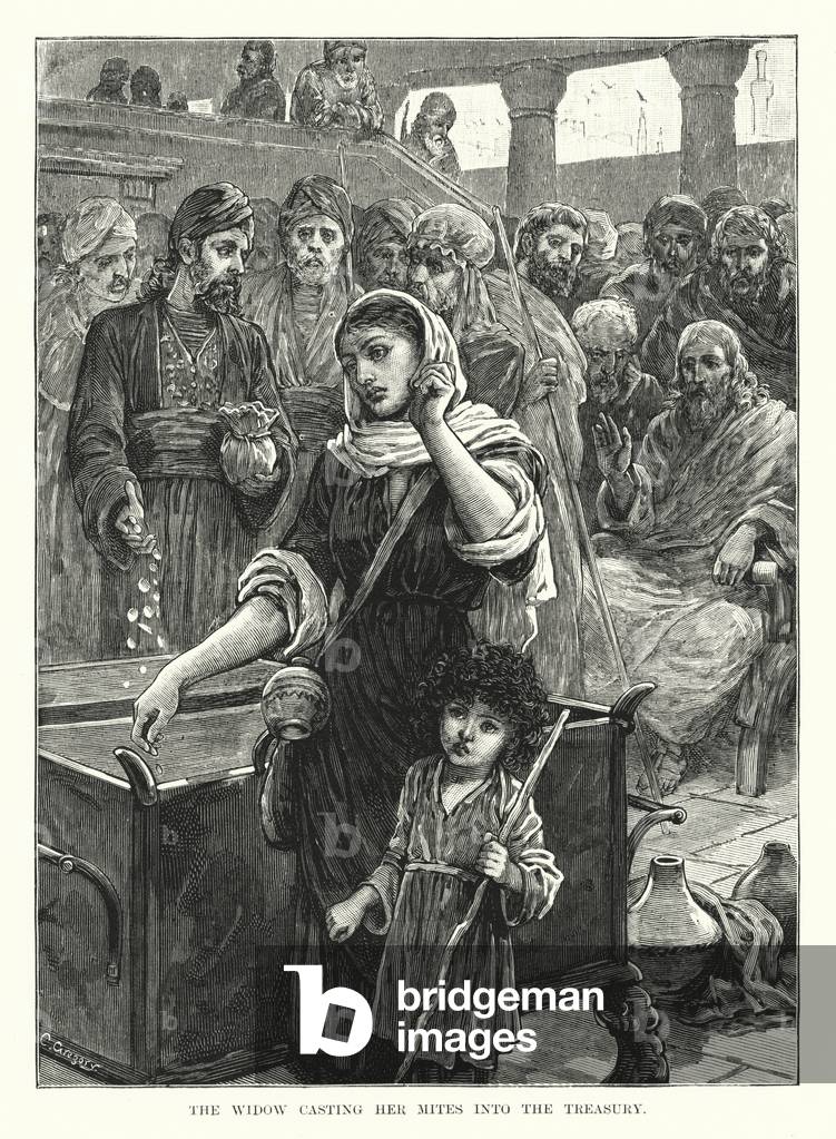The Widow casting her Mites into the Treasury (engraving)