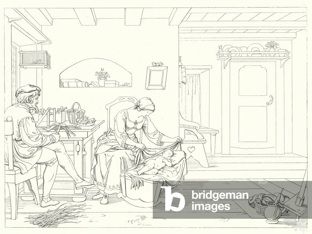 Illustration for Schiller's Lied von der Glocke, or The Song Of The Bell (engraving)