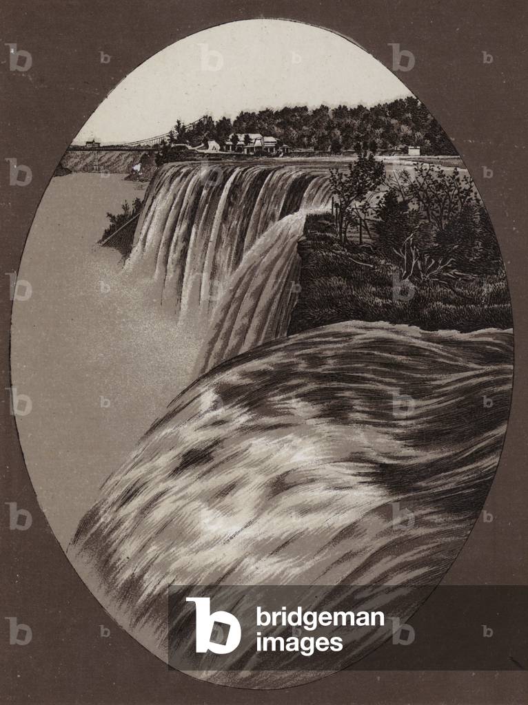 Niagara Falls: Horse Shoe Fall from Goat Island (litho)