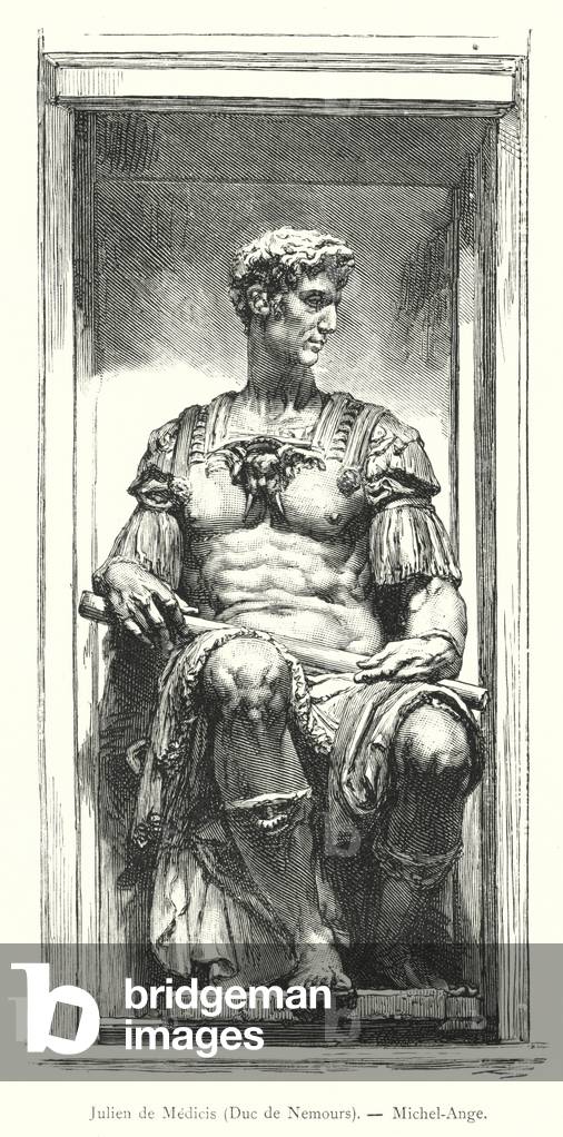 Julien de Medicis, Duc de Nemours, Michel-Ange (engraving)