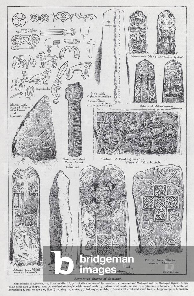 Sculptured stones of Scotland (litho)