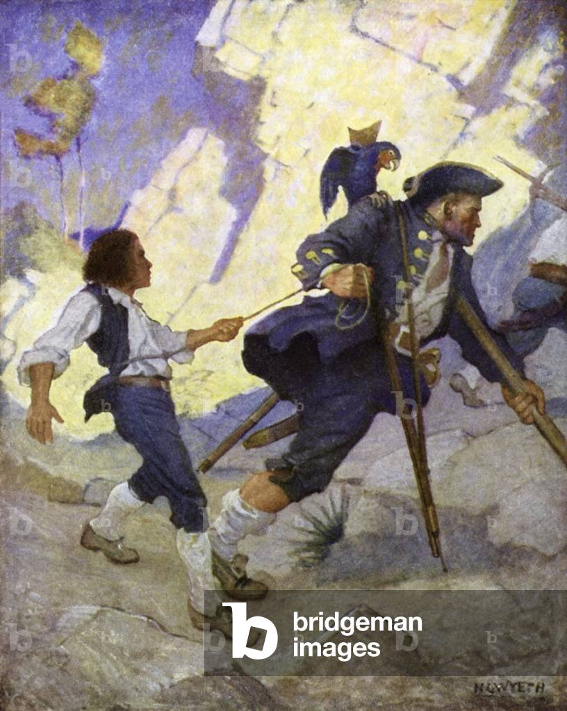 Illustration for Treasure Island (colour litho)