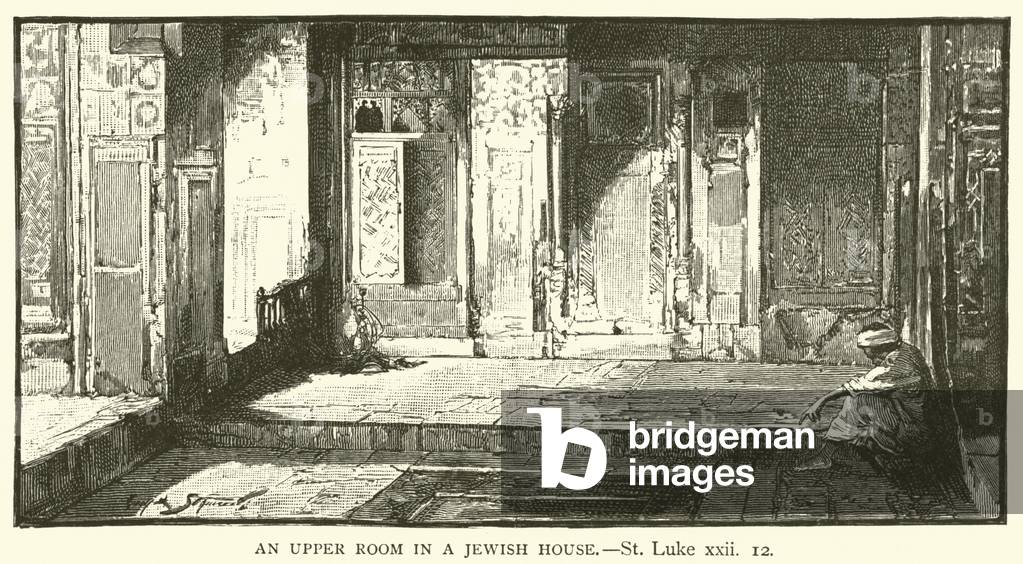 An Upper Room in a Jewish House, St Luke, xxii, 12 (engraving)