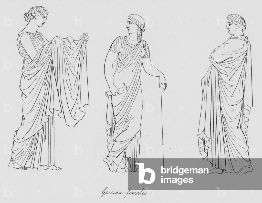 Grecian females (engraving)