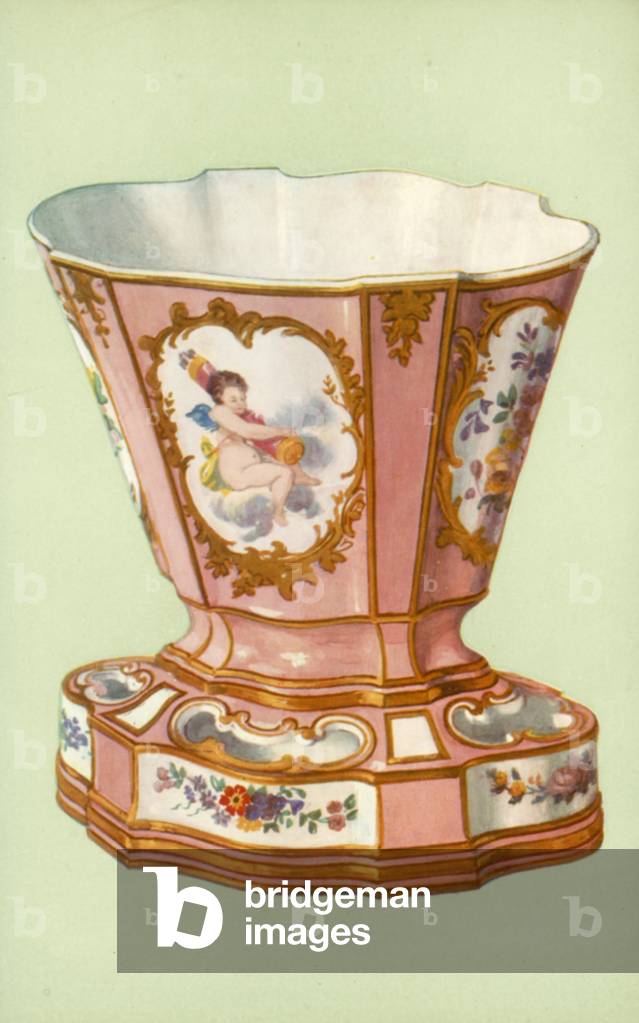 Vase, Sevres, rose Pompadour (colour litho)