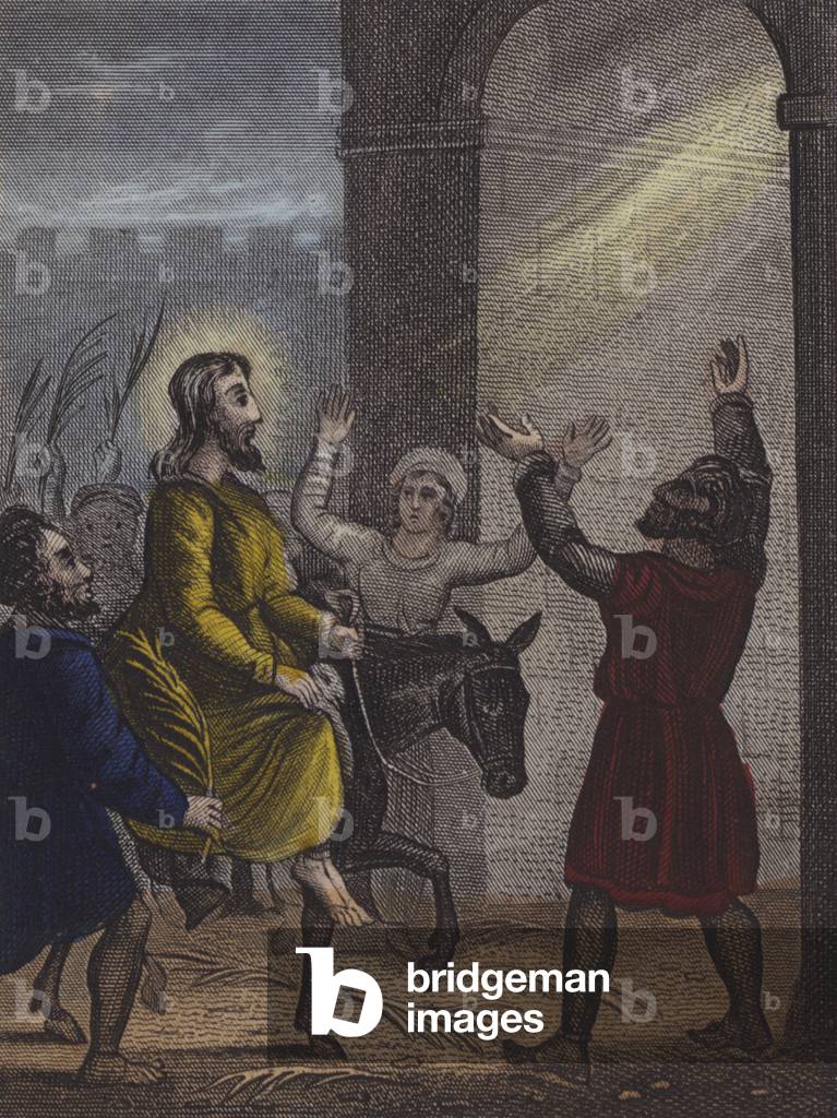 Illustration for Scripture History for the Improvement of Youth, c.1850 (coloured engraving)