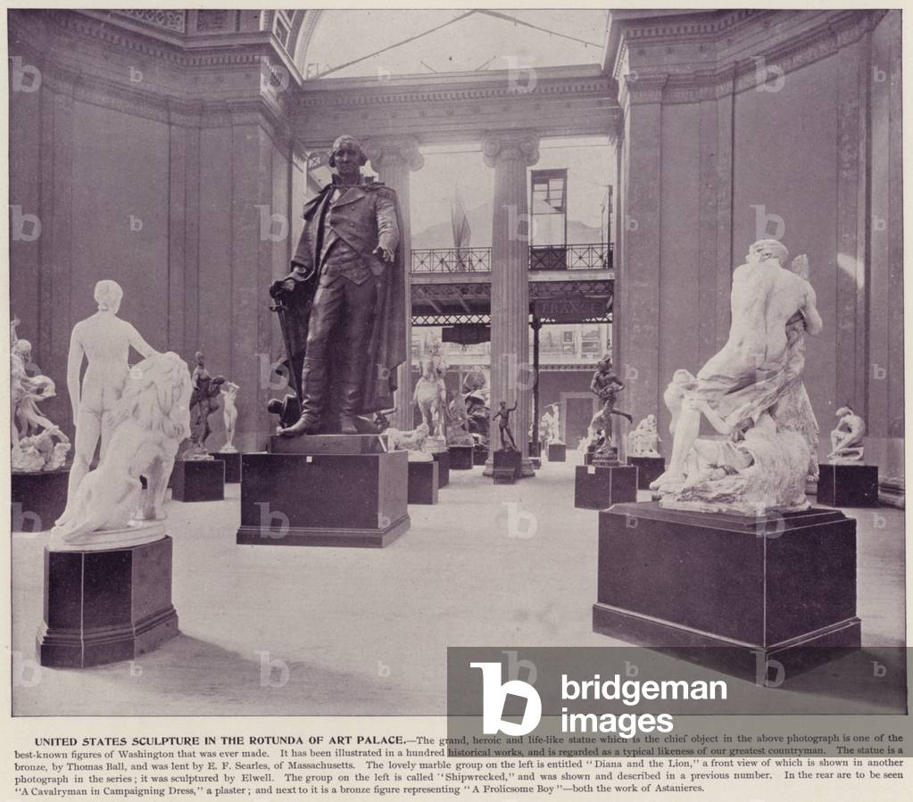 Chicago World's Fair, 1893: United States Sculpture in the Rotunda of Art Palace (b/w photo)