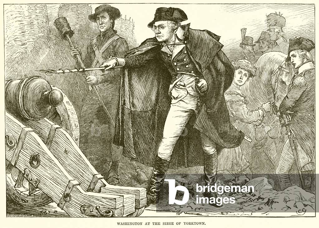 Washington at the siege of Yorktown (engraving)