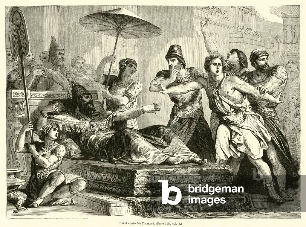 David contrefait l'insense (engraving)