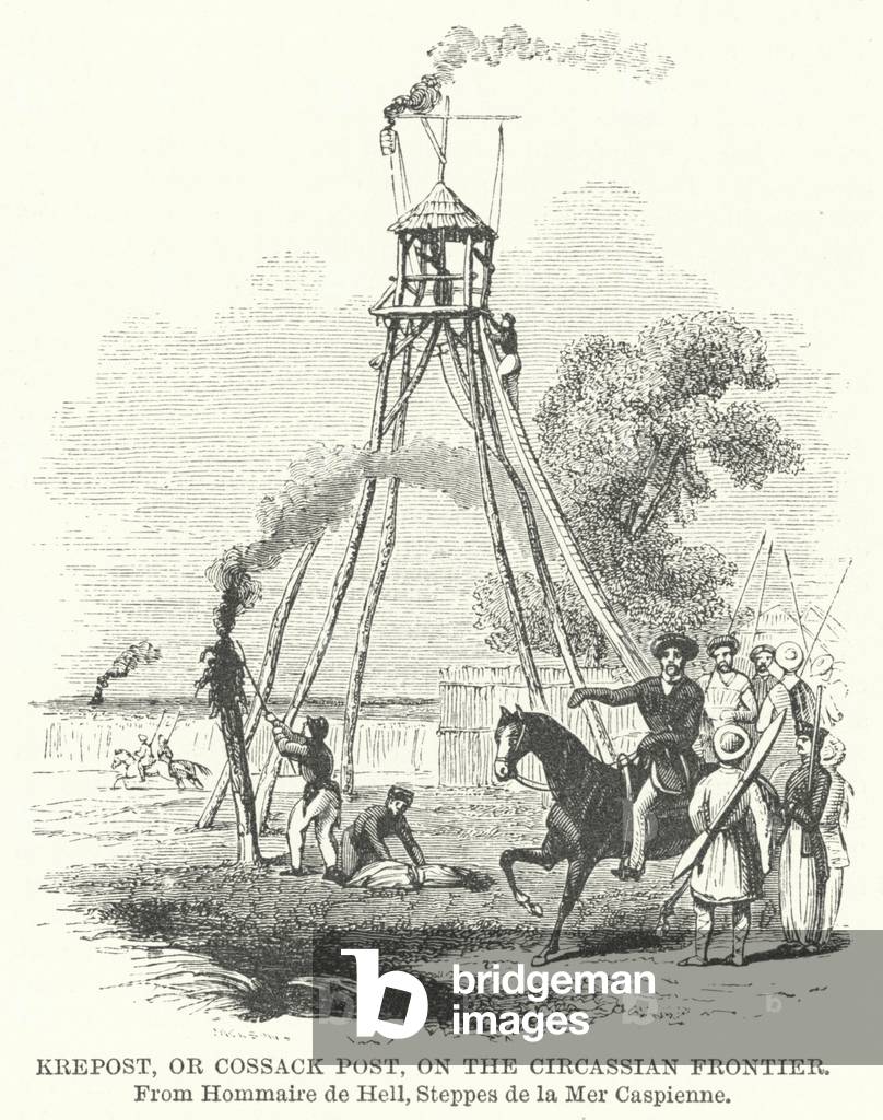 Krepost, or Cossack Post, on the Circassian Frontier (engraving)