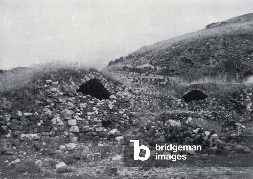 Ruins at Bethsaida (b/w photo)