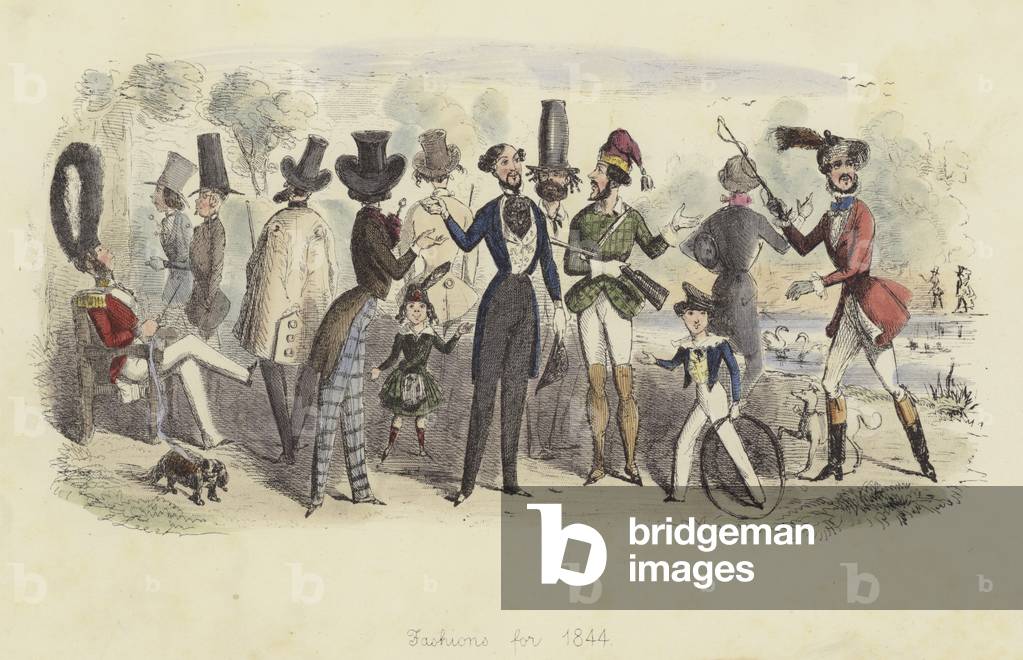 Fashions for 1844 (coloured engraving)